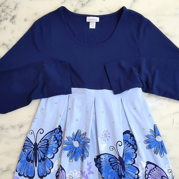 NWOT. Limited Too Rayon/Spandex Multi Color Dress w/flower, butterfly, sparkling - Picture 3 of 4